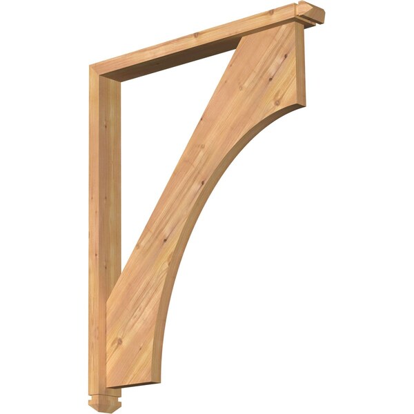Ekena Millwork Westlake Arts and Crafts Smooth Bracket w/ Offset Brace, Western Red Cedar, 3 1/2"W x 30"D x 38"H BKT0402X30X38WTL03SWR - main